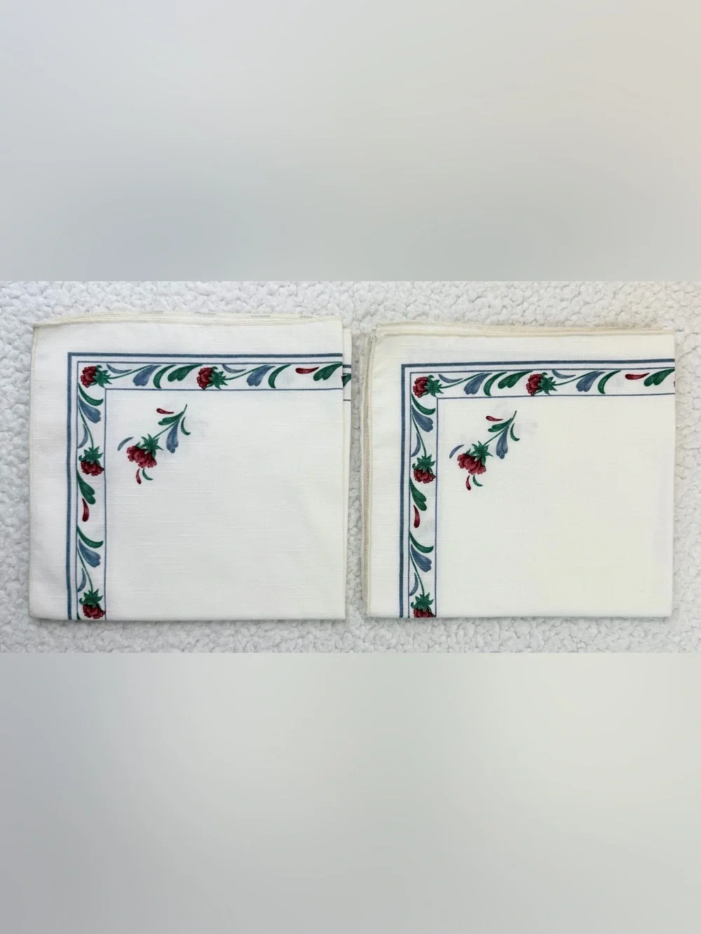 (VTG) LENOX LINENS BY SUNWEAVE • 1989 Floral Cloth Napkins, Set of 2